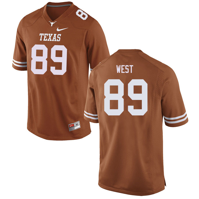Men #89 Travis West Texas Longhorns College Football Jerseys Sale-Orange